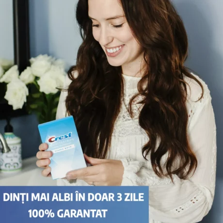 Benzi crest 3d White Whitestrips classic white, dinti mai albi in doar 3 zile 100% garantat